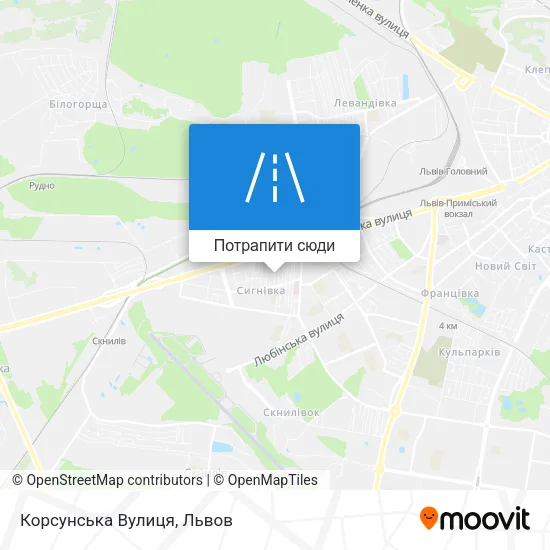 Карта Корсунська Вулиця