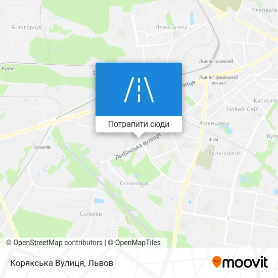 Карта Корякська Вулиця