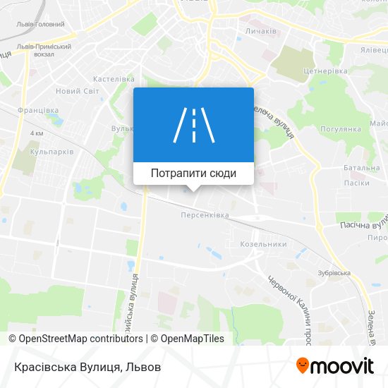 Карта Красівська Вулиця