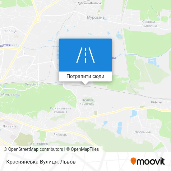 Карта Краснянська Вулиця