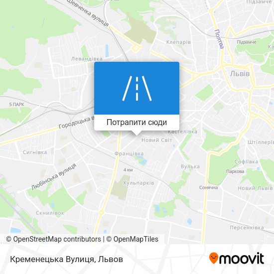 Карта Кременецька Вулиця