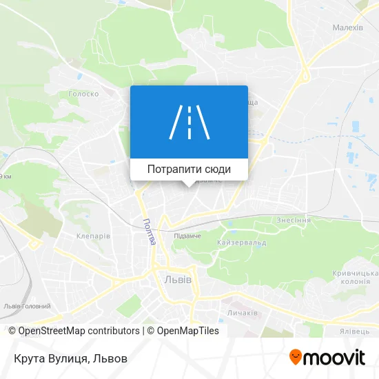 Карта Крута Вулиця