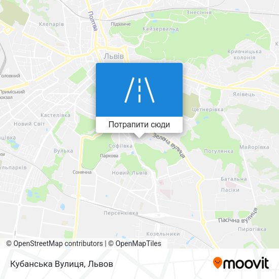 Карта Кубанська Вулиця