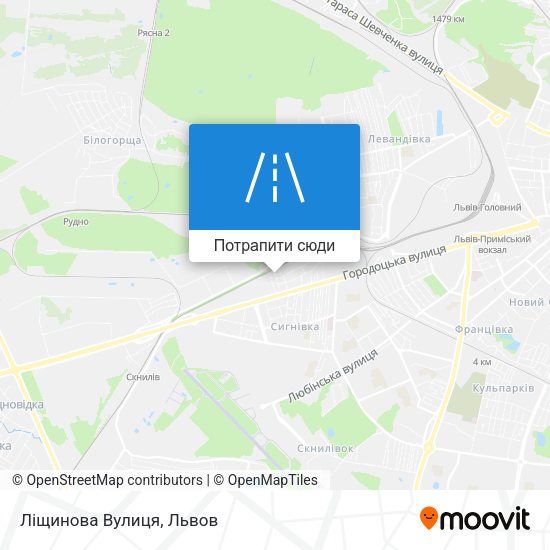 Карта Ліщинова Вулиця