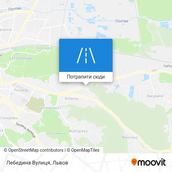 Карта Лебедина Вулиця