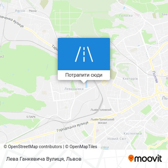 Карта Лева Ганкевича Вулиця