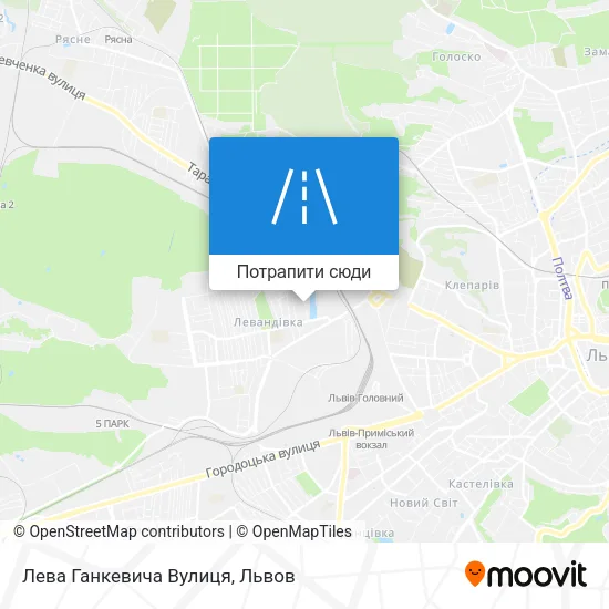 Карта Лева Ганкевича Вулиця