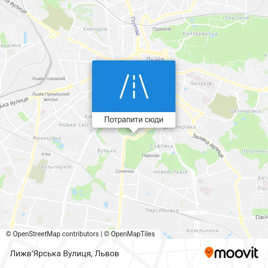 Карта Лижв’Ярська Вулиця