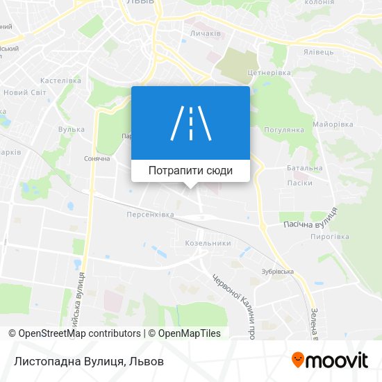 Карта Листопадна Вулиця