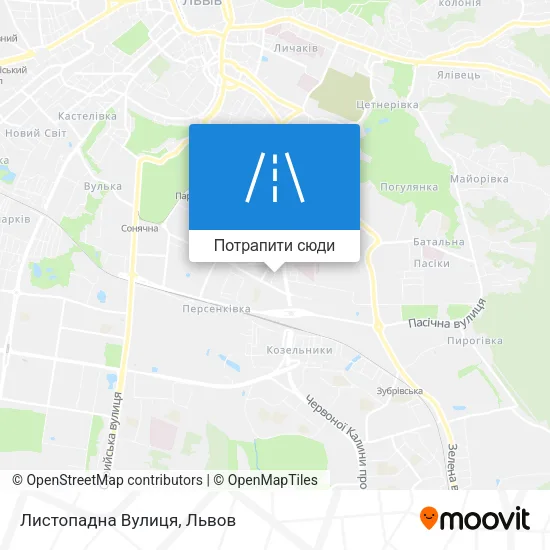 Карта Листопадна Вулиця
