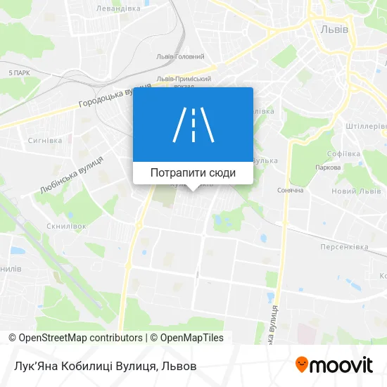 Карта Лук’Яна Кобилиці Вулиця