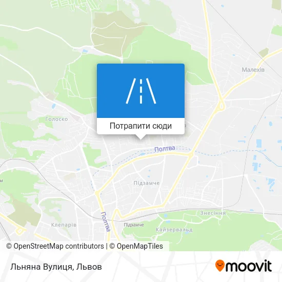 Карта Льняна Вулиця