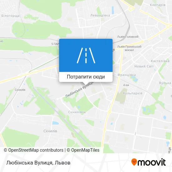 Карта Любінська Вулиця