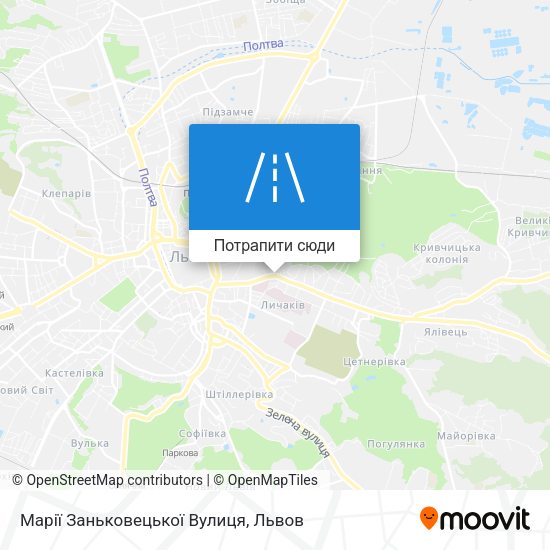 Карта Марії Заньковецької Вулиця