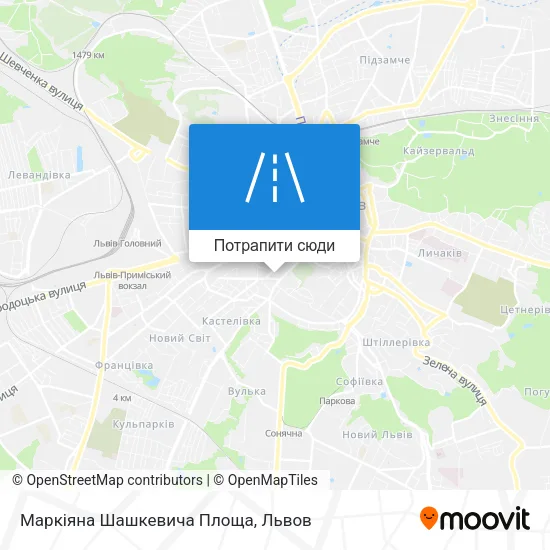Карта Маркіяна Шашкевича Площа