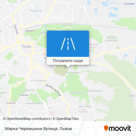 Карта Марка Черемшини Вулиця