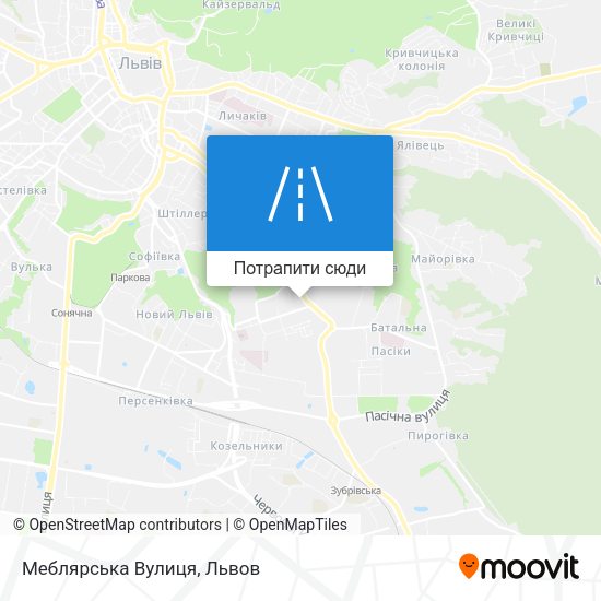 Карта Меблярська Вулиця