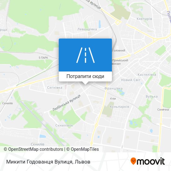 Карта Микити Годованця Вулиця