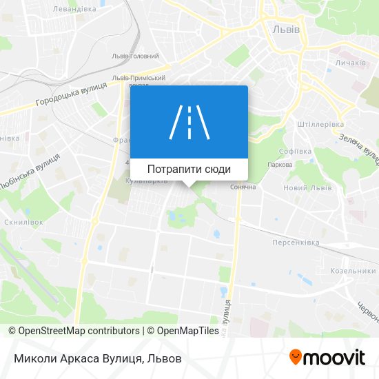 Карта Миколи Аркаса Вулиця