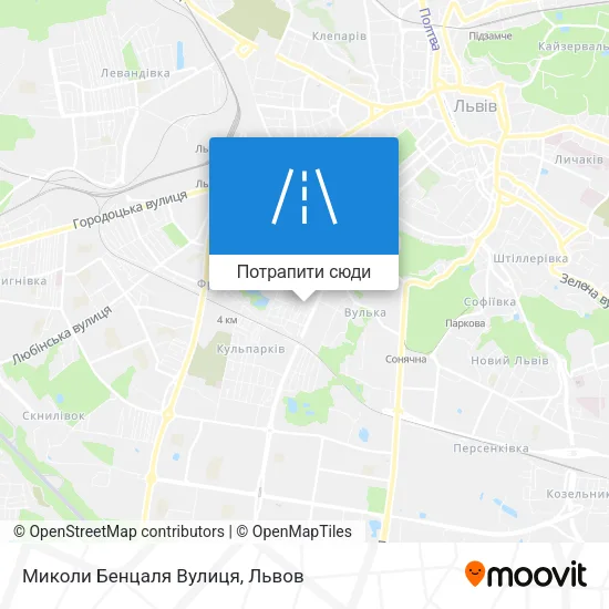 Карта Миколи Бенцаля Вулиця