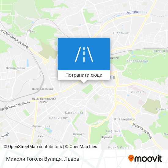 Карта Миколи Гоголя Вулиця