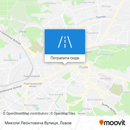 Карта Миколи Леонтовича Вулиця
