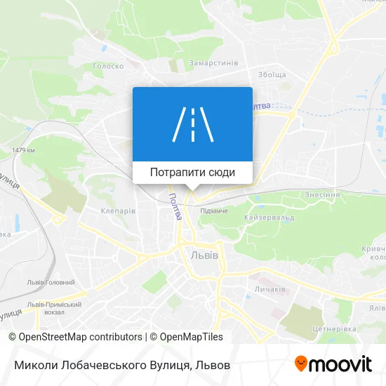 Карта Миколи Лобачевського Вулиця