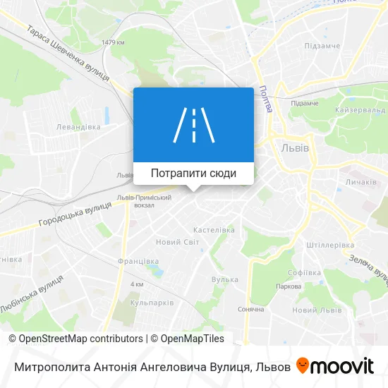 Карта Митрополита Антонія Ангеловича Вулиця