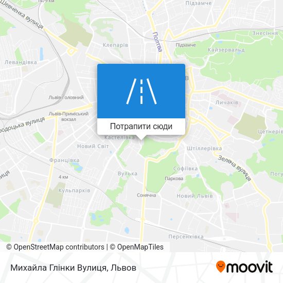 Карта Михайла Глінки Вулиця