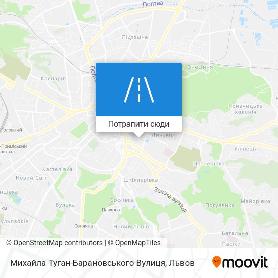 Карта Михайла Туган-Барановського Вулиця