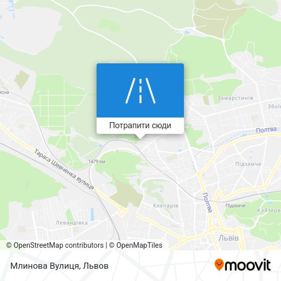 Карта Млинова Вулиця