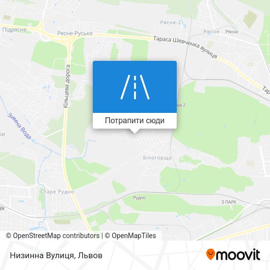 Карта Низинна Вулиця