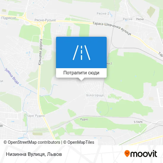 Карта Низинна Вулиця