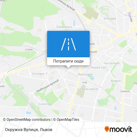 Карта Окружна Вулиця