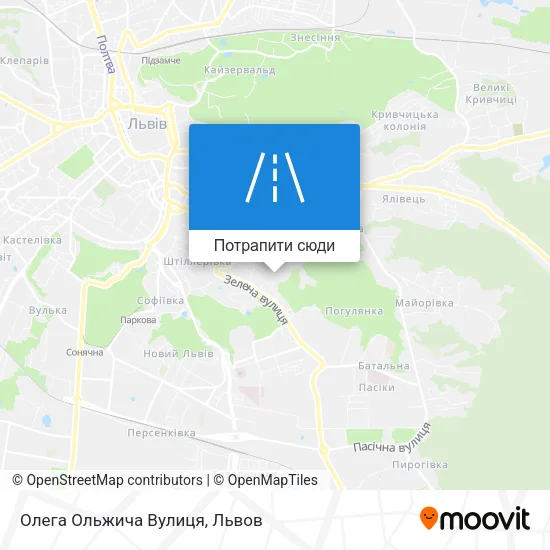 Карта Олега Ольжича Вулиця
