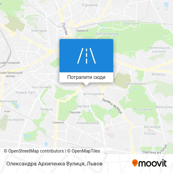 Карта Олександра Архипенка Вулиця