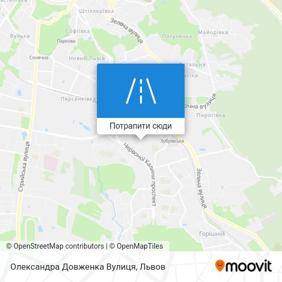 Карта Олександра Довженка Вулиця