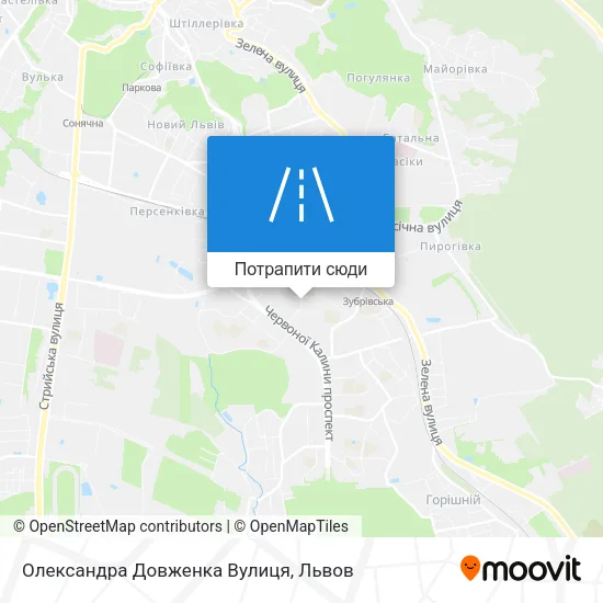 Карта Олександра Довженка Вулиця