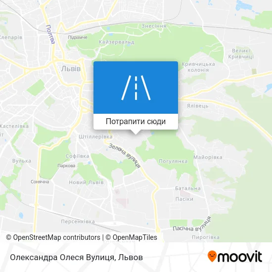 Карта Олександра Олеся Вулиця