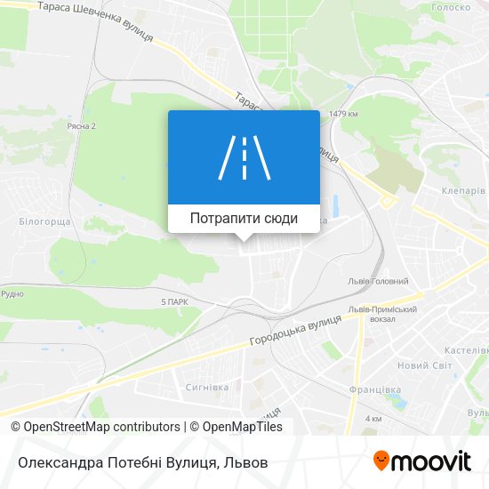 Карта Олександра Потебні Вулиця