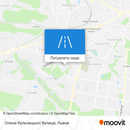 Карта Олени Кульчицької Вулиця