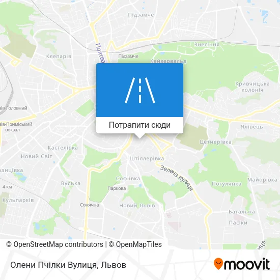 Карта Олени Пчілки Вулиця