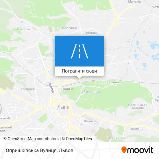 Карта Опришківська Вулиця