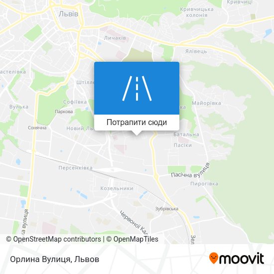 Карта Орлина Вулиця