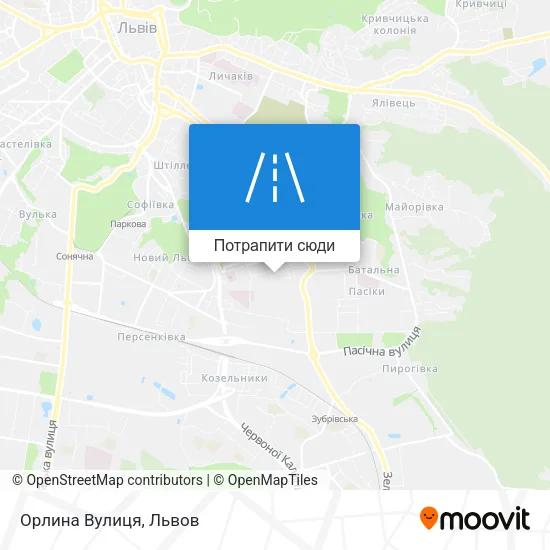 Карта Орлина Вулиця