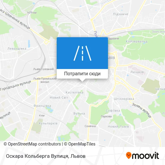 Карта Оскара Кольберга Вулиця