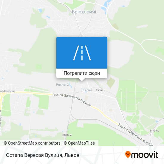 Карта Остапа Вересая Вулиця