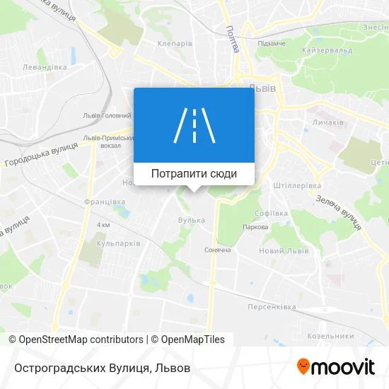 Карта Остроградських Вулиця