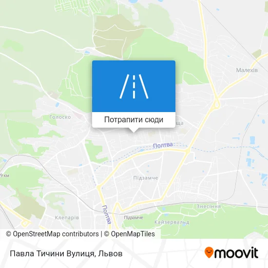 Карта Павла Тичини Вулиця