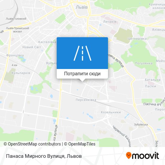 Карта Панаса Мирного Вулиця